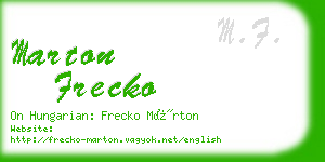 marton frecko business card